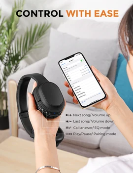 MPOW H24 Wireless Bluetooth 5.0 Căști cu Microfon 5 Moduri de EQ Sunet Stereo Durabil Cască pentru a Călători Biroul de Acasă