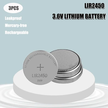 3PCS Li-ion Baterie Reîncărcabilă LIR2450 3.6 V 2 BUC Buton Litiu Celule Celule Monede Baterii de Ceas LIR 2450 Înlocuiește CR2450