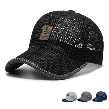 Vara Unisex Barbati pescuit Șepci de Baseball pentru Femei ochiurilor de Plasă Respirabil Snapback Pălării Negre Casual sport Pălării Capac