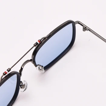 Peekaboo metal cadru pătrat bărbați ochelari de soare polarizat uv400 conducere ochelari de soare pentru femei dublu pod de înaltă calitate, albastru