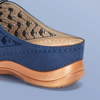 Femei PU Piele Pantofi Confortabil Platforma de Plat Unic Doamnelor Casual Deget Mare Picior de Corecție Sandale Ortopedice Inflamație la picior Corector