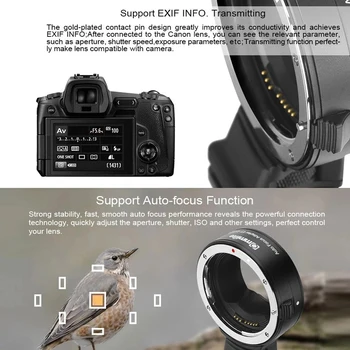 Commlite CM-EF-EOS R Lens Adaptor de Montare Electronice Auto Focus Adaptor de Montare cu Funcția de Control al Diafragmei pentru Canon EF/EF-S