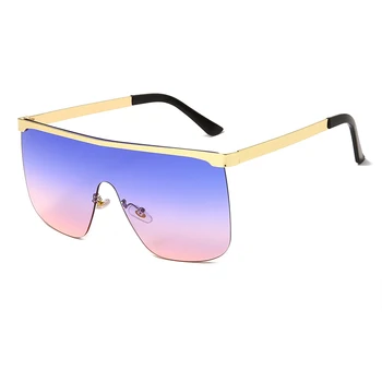 Noi fără ramă de ochelari de Soare de Brand Design Femei Bărbați Metalice Supradimensionate, Ochelari de Lux Ochelari de UV400 Nuante oculos de sol