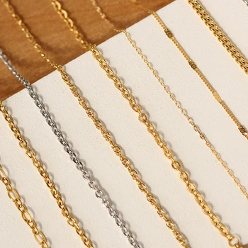 MODAGIRL din Oțel Inoxidabil Colier pentru Femei Barbati Argint Aur de Culoare Lanț Collier Cravată 18