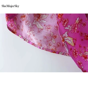 SheMujerSky Femei Florale Imprimare Fuste Midi Boem Îmbinat Fusta a-line 2021 Elastic Talie Mare Fuste
