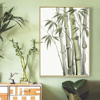 Chineză Stil Acuarelă Bambus Poster De Perete Zen Moderne Pânză De Arta De Imprimare Pictura Contemporană Biroul De Acasă Decorare Imagine