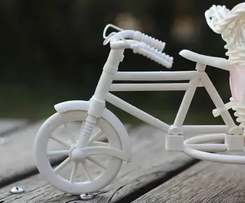 1 buc Float Vaza de Plante Stand Titular Mari Rattan Tricicleta Bicicleta Design Organizator Coș de Flori Oală Rattan Depozitare Biciclete de Vânzare Fierbinte