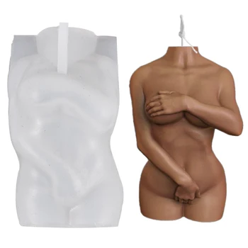 Nou Stil Femeie Grăsuț Lumânare Mucegai Silicon 3D de sex Masculin Corpul Femeilor Gravide Femeie Timida Sapun Aroma Lumânare Mucegai Decor Acasă Consumabile