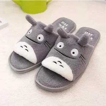 Noi Drăguț Totoro de Desene animate de Iarna de Pluș Pereche de Pantofi Lovely Home Podea anti-alunecare Dormitor Țină de Cald Moale Papuci de Femei Papuci Barbati