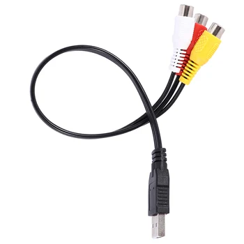 USB 2.0 HDTV TV Adaptor Video Converter Cabluri AV Cablu USB de sex Masculin La 3-RCA Feminin