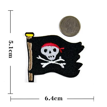 PGY 1BUC Punk schelet Pirat cu steag delicate Patch-uri pentru Haine de Broderie de Fier Pe Patch-uri Aplicatiile Haine Decor Livrare Gratuita