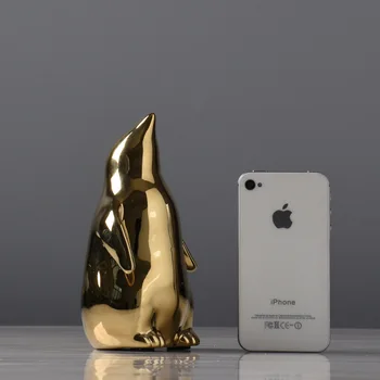 Stil European Pinguin de Aur Decorare Cadou de Familie TV Cabinet de Creație Ceramică Artizanat Acasă Decorare Accesorii Moderne
