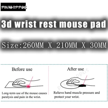 PINKHIPPOS Anime Cutie Deadpool 3d mousepad din Silicon Pe Mouse Pad Anime Încheietura Restul Mouse-ul mat Mousepad