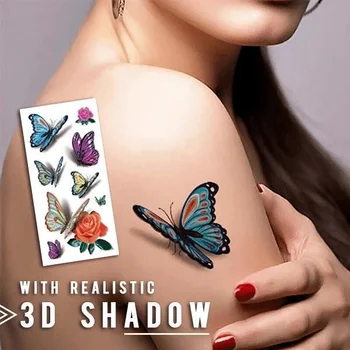 Trendy 3D Autocolante Tatuaj Mediu Impermeabil de Protecție de unică folosință 3D autocolante tatuaj fluture Moda Autocolante Tatuaj