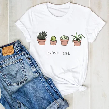 Femeile Planta de Vara cu Maneci Scurte Cactus Imprimare Doamnelor T Tee Tricou Femei Femei Top, Tricou Haine Grafic Îmbrăcăminte T-shirt