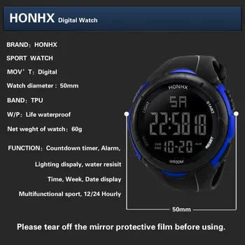 HONHX de Moda de Brand de Sport Bărbați Ceas Digital Analogic Militar CONDUS de Curea Silicon Impermeabil Mens Ceas Încheietura Ceasuri relogio