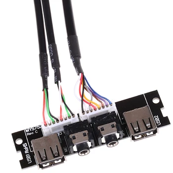 1*Cablu Audio PC Caz PCB Panou Frontal USB 2.0 Port Audio Microfon cu Cablu Cablu de Conectare la Placa de baza