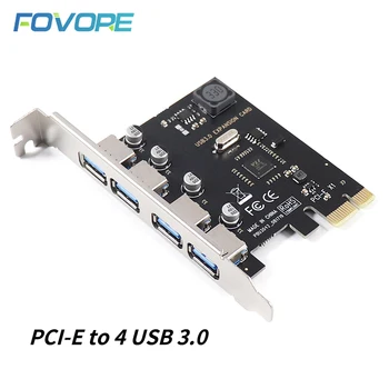 4 Port USB 3.0 PCI-E Card de Expansiune PCI Express PCIe HUB USB 3.0 Adaptor 4-Port USB3.0 Controler USB 3 0 PCI e PCIe Express 1X