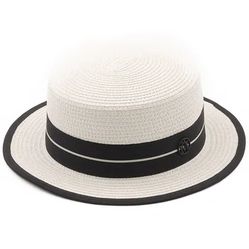 Găleată pălărie de Femei pe cap de vară pe plajă vizieră de protecție solară montate paie Capace de primăvară Panglică M2021 moda Panama pentru fata margine largă