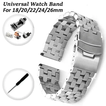 22mm 24mm 20mm Trupa Ceas Pentru Amazfit Ceas Stil Rezervor din Otel Inoxidabil Curea de Ceas Pentru Galaxy Watch 3 Active 1 2 Universal