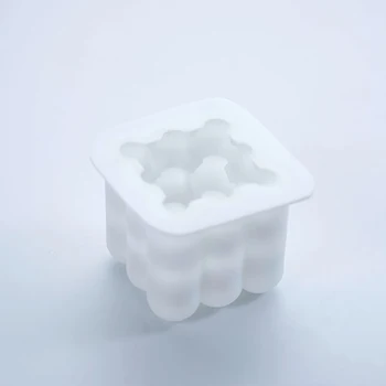 Noi 3D Concavă Sferă, Cub Magic Bubble Mucegai Tort Mousse de Copt Mucegai Pătrat Ceara Mucegai Silicon DIY Sapun Matrite
