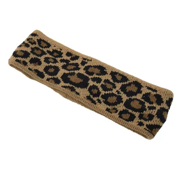 Leopard De Imprimare Femei Tricotate Bentita Elastica Hairwear