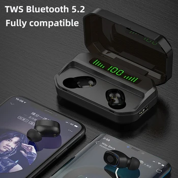 TWS Bluetooth 5.2 set cu Cască fără Fir 2200mAh Încărcare Cutie rezistent la apa IPX7 Căști Sport Casti HIFI Stereo Sunet Cu Microfon