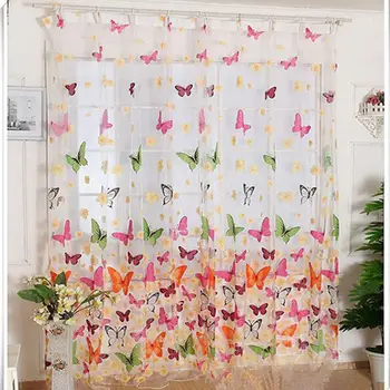 Fluture de Imprimare Pur Fereastră Perdele Panou Divizor de Cameră Nouă pentru camera de zi dormitor Bucatarie Camera