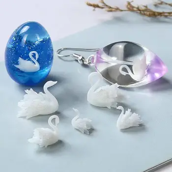 Mini Stereo 3D Lebada DIY Cristal Rășină Epoxidică Bijuterii Umpluturi Pandantiv Accesorii Farmece Manual Kawaii Cabochon Meserii Creative