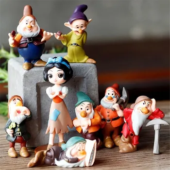 Disney 8 Buc/Set Alba ca Zapada si cei Sapte Pitici Acțiune Jucării Figura 6-10cm Modelul PVC Colecție de Păpuși Jucărie Pentru Copil Ziua de nastere Cadouri