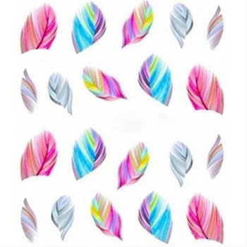 5pcs Moda Pene Nail Art Transfer de Apă Autocolant Curcubeu de Vise Decal