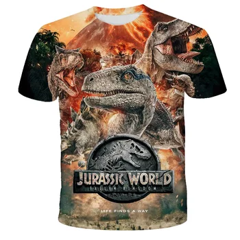 Jurassic Park Vara Noul Tricou Baiat Fata Fierbinte 3D Imprimate Tricou Casual Amuzant Topuri Lumea Jurassic Tricouri Copii Anime Rece Topuri