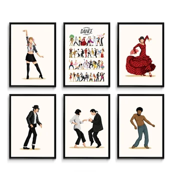Muzica Dance Poster Cultura Pop Print idee de Cadou Dansatoare Arta de Perete Panza Pictura Moonwalk Printuri Poza Perete pentru Camera de zi club
