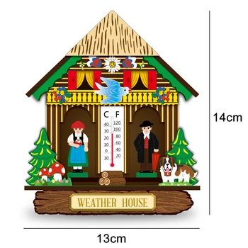Vreme Casa de Lemn Cabana Barometru, Termometru Si Higrometru Acasă Decorare Perete Agățat Ornamente MDJ998