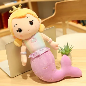 12'30CM Coroană Frumoasă Sirenă Jucărie de Pluș pentru Copii Desene animate Fata Umplute Sirena Papusa Casa Decor Fetele Prietena Ziua de nastere Cadouri