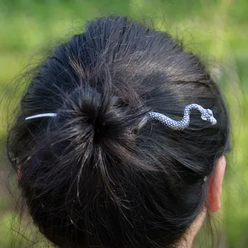 Wiccan Șarpe Stick De Păr Preoteasa Șarpe Os Hairstick Păgâne Vrăjitoare Cadou Alunga Răul Bijuterii