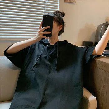 2021 Vara din Bumbac Hanorac Tricou Femeie Maneca Scurta Tricouri Femeie T-shirt O de Gât Stil coreean Plus Dimensiunea Femei Libere Tricou