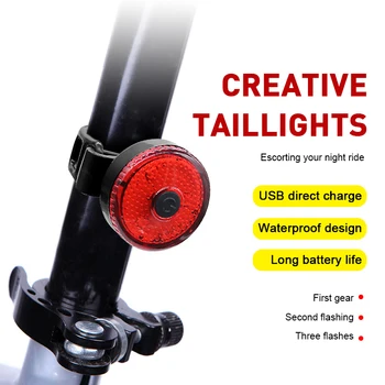 LED-uri USB Reîncărcabilă Mini Biciclete Coada Lumina Biciclete Lumini Spate IPX4 rezistent la apa Avertizare de Siguranță Ciclism Lumină Accesorii