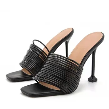 Femei Vara Sandale De Curea Glezna Doamnelor Tocuri Subtiri De Mare Rochie De Petrecere Pantofi De Moda De Sex Feminin Sexy Sandale Femeie Square Toe Pantofi 2021