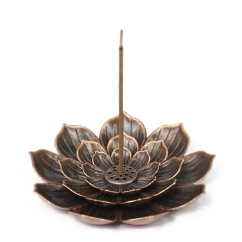 AA Arzător de Tămâie, Mică Floare de Lotus din Aliaj de Tămâie Titularul Desktop Decoruri pentru Biroul de Acasă, Bronz