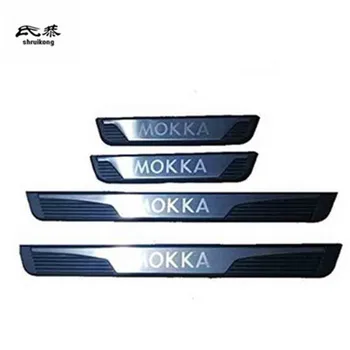 4buc/Lot Plastic ABS și Oțel Inoxidabil Pragului de Ușă Pedala de Uzură Placă de Acoperire pentru 2013-2019 OPEL MOKKA
