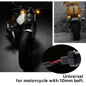 1Pair Motocicleta Lumina de Semnalizare Frana LED Amber Lumina Semnalizatoare Luminile Indicatoare pentru Honda Suzuki Cafe Racer