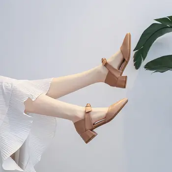 Moda de vara Womensandals Dantela-up Casual Culoare Solidă Sandale Confortabile Mature Sexy Mid-toc Pantofi cu toc Înalt