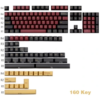 160 TASTE Cherry Profil Roșu Samurai Tastă Dublă Gros PBT Keyboard Keycap