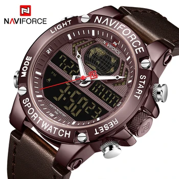Brand de lux NAVIFORCE Ceasuri pentru Barbati de Moda din Piele Sport Cuarț Încheietura Ceas Militar Analogic Digital Ceas rezistent la apa