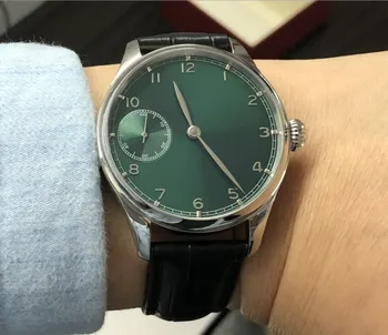 Noua Sapphire cristal sau sticlă minerală 41mm verde formați din Asia 6497 mișcare Bărbați ceas ceasuri Mecanice ceas Pilot GR03-21