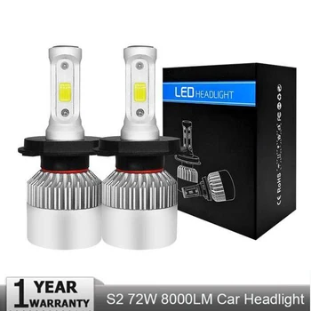 2 buc H7 H4 LED-Bec Auto Far H1 H11 H13 H3 H27 9005/9006 HB3/HB4 9007 Hi-Lo Fascicul de 72W 8000LM Auto Faruri Ceață cu LED-uri Lumina