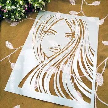 Femeie cu părul lung mold scut DIY tort album șabloane gol Ornamente de imprimare dantela conducător de Ziua Îndrăgostiților