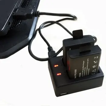USB Dual Charger+2 buc 1050mAh Acumulator Li-ion Baterie Camera Pentru EKEN H9 H9R H3 H3R H8PRO H8R H8 pro Sport de Acțiune aparat de Fotografiat
