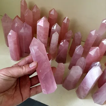 Noua Piatra Naturala Cuart roz Pietre de Cristal de Vindecare Culoare Pură Obelisc Bagheta Roz Minerale Piatra de decor Acvariu